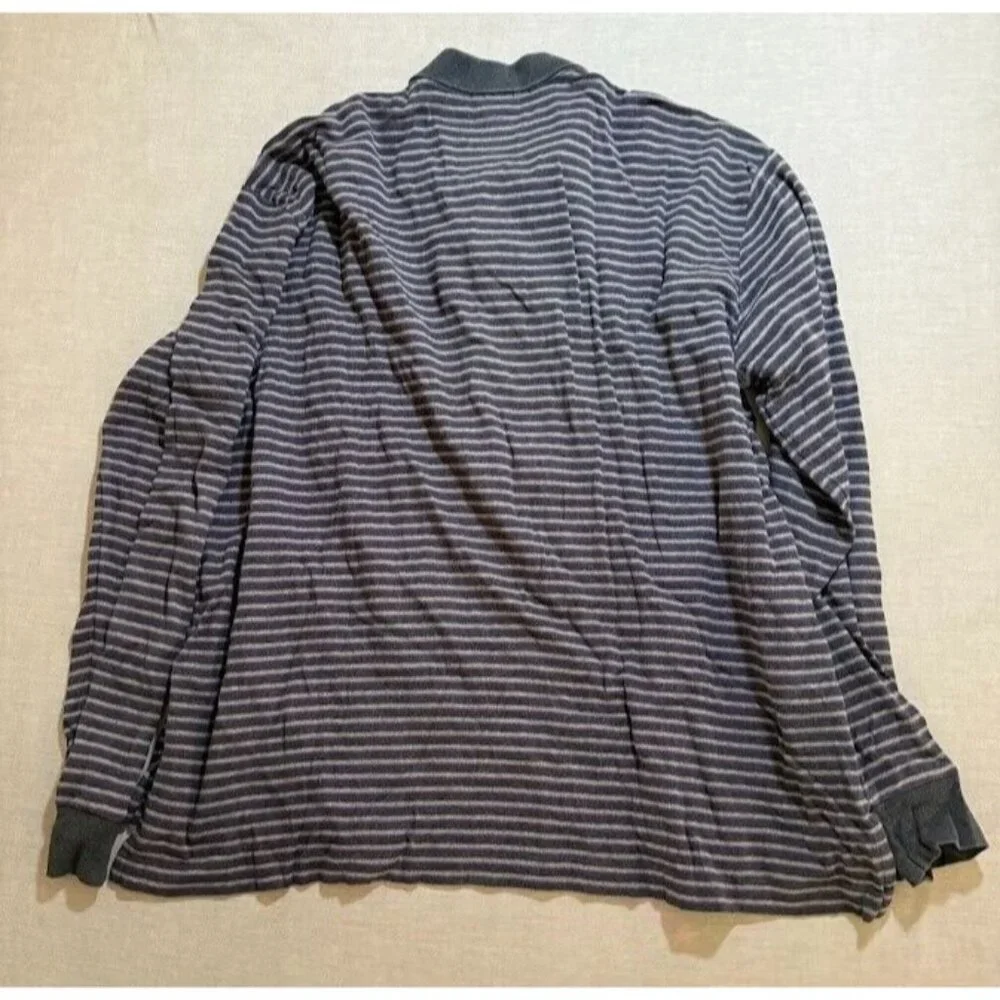 Vintage Ralph Lauren Polo Shirt Adult 2XL Purple Striped Long Sleeve Button Mens